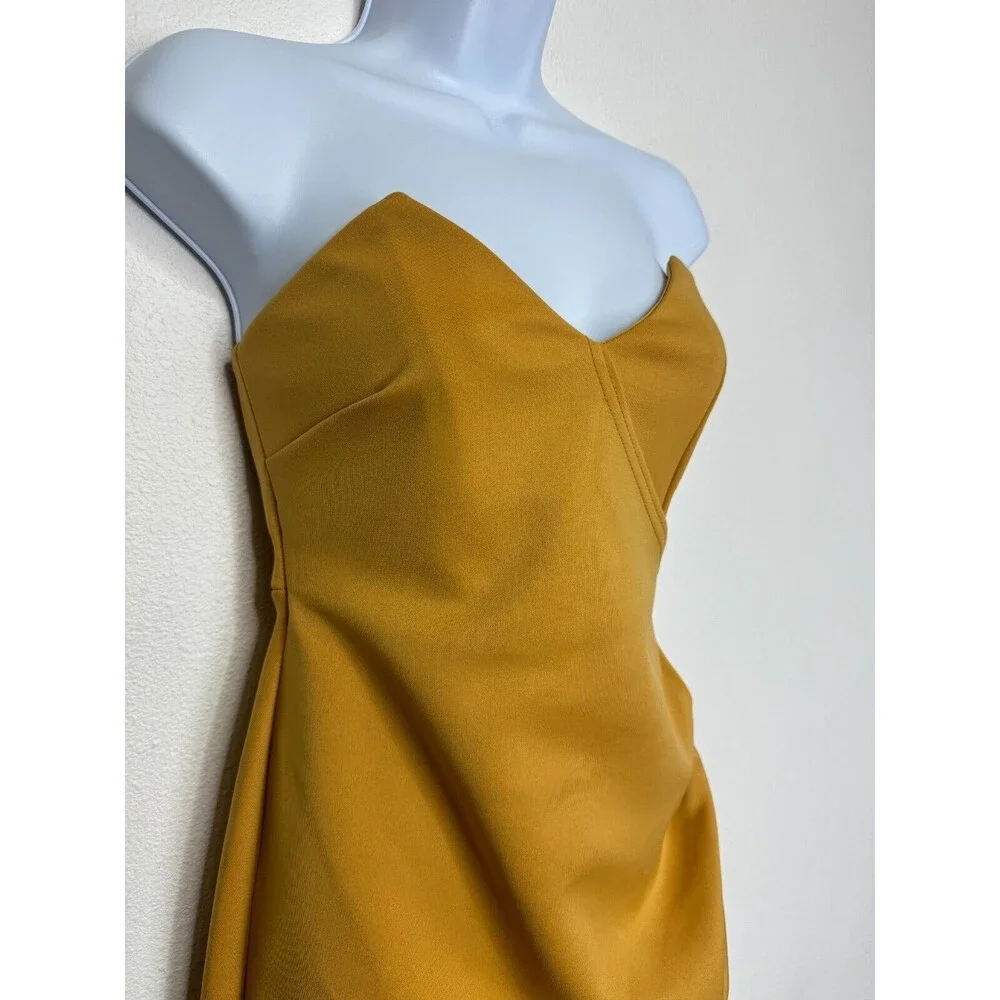 ASOS Design Bandeau Wrap Tuck Midi Slip Dress Sz 6 Tan Swearheart Neck Stretch